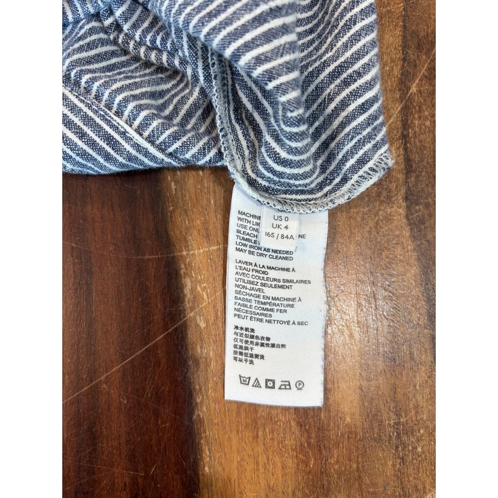 Anthropologie blue white striped shorts romper women's size 0 nautical preppy - Picture 8 of 9